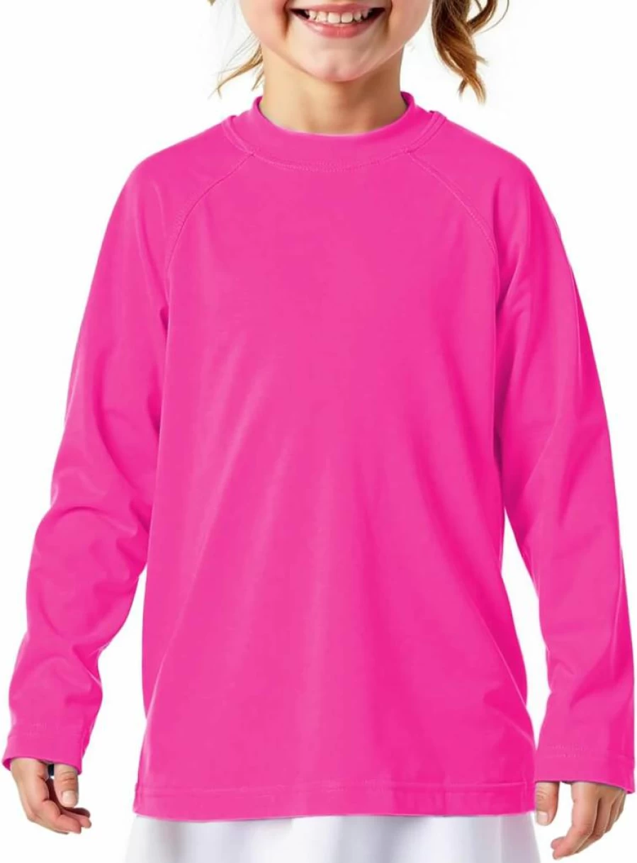 American Trends UPF 50+ Boys Long Sleeve Rash Guard Swim Shirt - Toddler & Kids UV Protection Sun Shirt for Outdoor Swimming