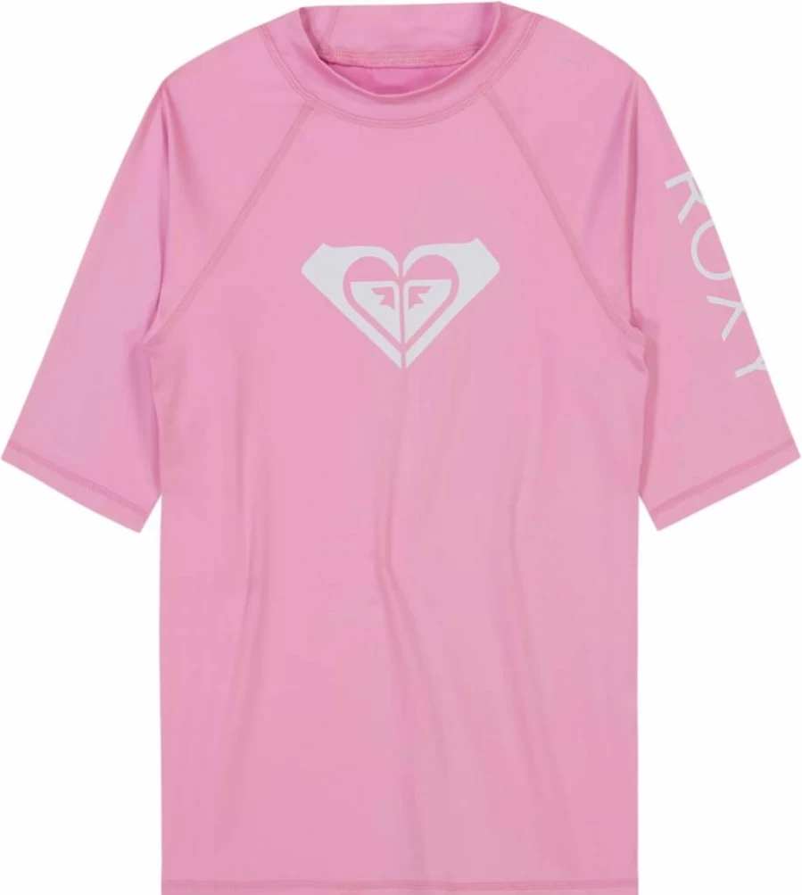 Roxy Girls' UPF 50+ Quick Dry Short Sleeve Rashguard Shirt - Sun Protection Swim Top
