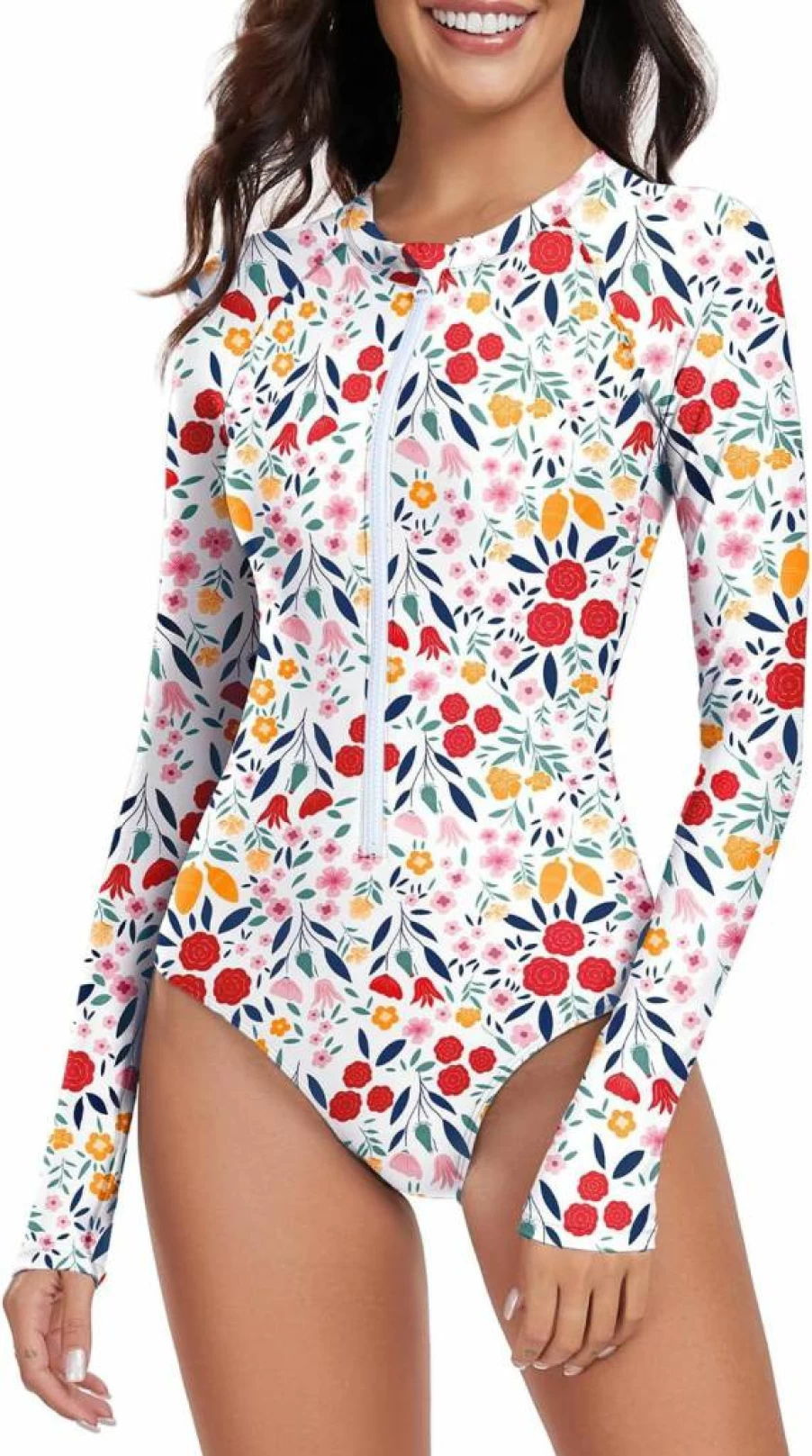 Century Star Women's UPF 50+ Long Sleeve One Piece Swimwear Rash Guard Surfing Bathing Suit Full Coverage Modest Swimsuits for Teen Girls