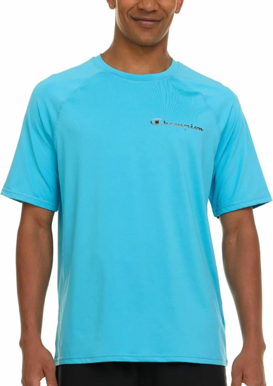 Champion Men's UPF 50+ Sun Protection Short Sleeve Rash Guard Swim Shirt - Quick Dry UV Shirt for Swimming & Outdoor Activities
