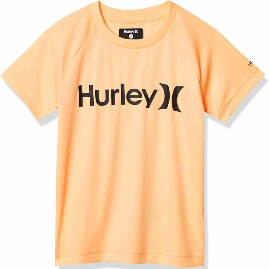 Hurley Boys' UPF 50+ Sun Protection Rash Guard Swim Shirt for Surfing and Swimming