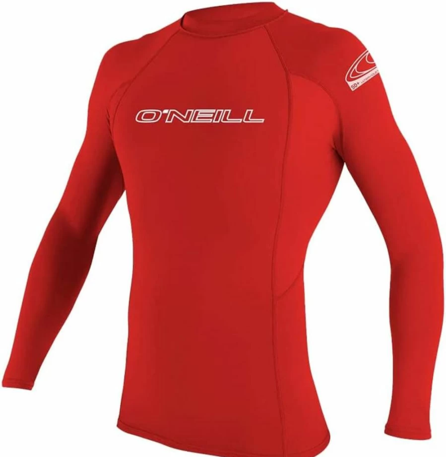 O'Neill Men's UPF 50+ Long Sleeve Rash Guard - Basic Skins Sun Protection Swim Shirt