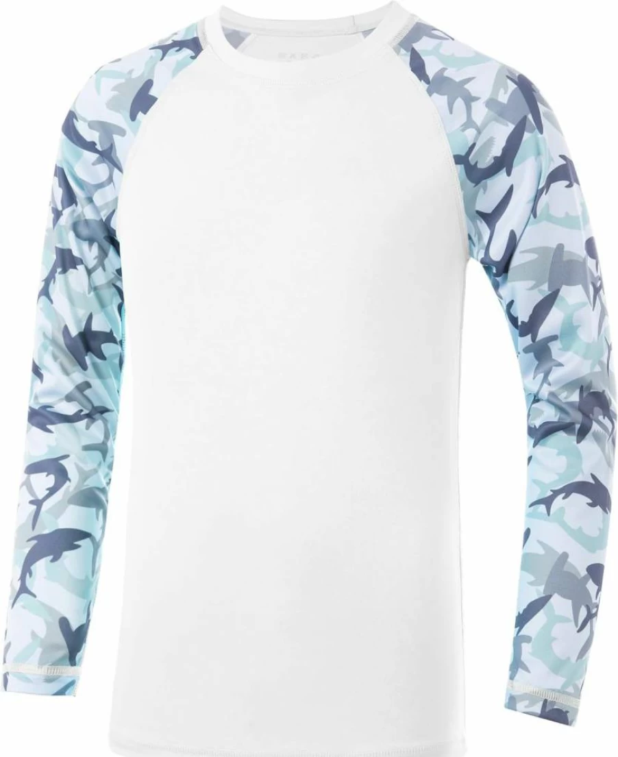 DRONIRING Boys' UPF 50+ Sun Protection Rash Guard Swim Shirt Long Sleeve UV Water Shirt for Swimming Fishing Beach Surfing Youth Kids